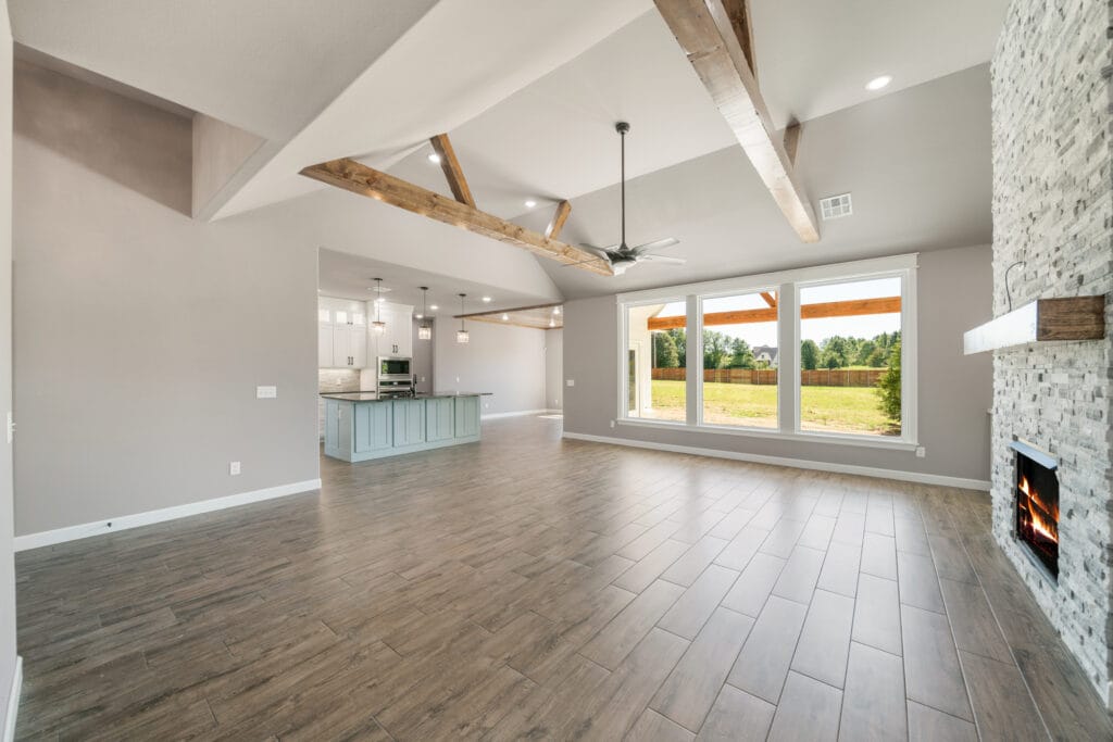 Stylish, open-concept living room designed for comfort and luxury by Mahogany Homes Tulsa