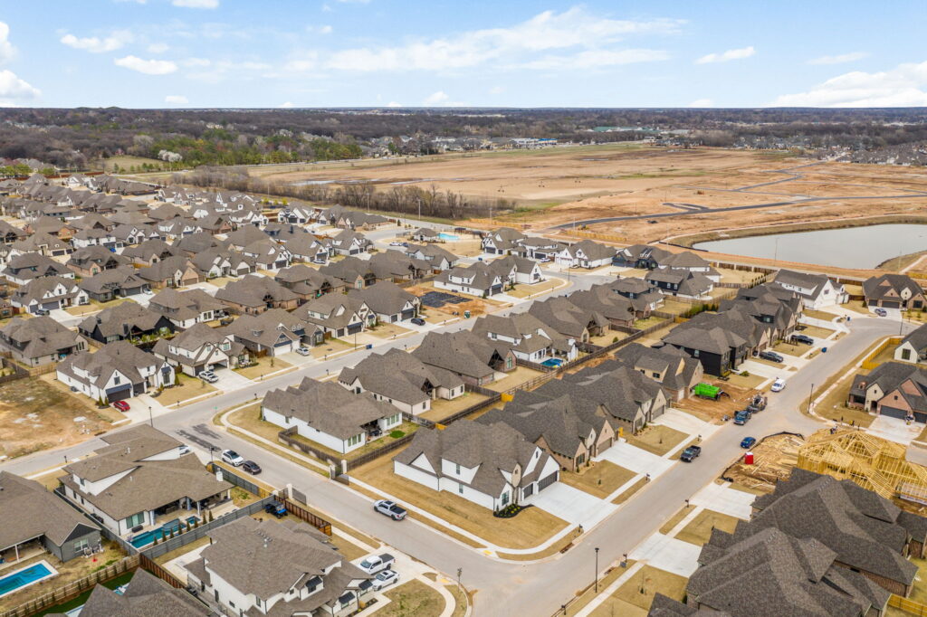 Sleek, contemporary home exterior by Mahogany Homes in Tulsa