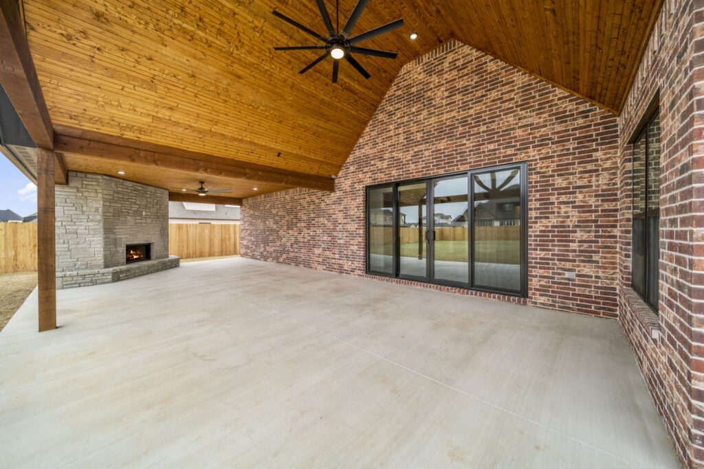 Spacious and modern home exterior with sleek lines and unique design by Mahogany Homes Tulsa.